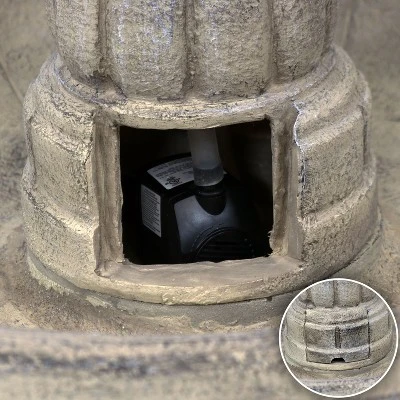 Sunnydaze Decor Sunnydaze 48"H Electric Fiberglass 3-Tier Outdoor Water Fountain 5 Sunnydaze Decor Sunnydaze 48"H Electric Fiberglass 3-Tier Outdoor Water Fountain - Image 3