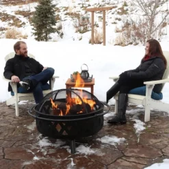 Sunnydaze Decor Sunnydaze Outdoor Camping Or Backyard Round Crossweave Cut Out Fire Pit With Spark Screen, Log Poker, And Cover - 36" 16 Sunnydaze Decor Sunnydaze Outdoor Camping Or Backyard Round Crossweave Cut Out Fire Pit With Spark Screen, Log Poker, And Cover - 36" -Sunnydaze Decor GUEST a511d8a5 d04d 40d8 ac13 4707044e495e