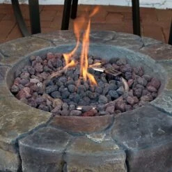 Sunnydaze Decor Sunnydaze Outdoor Cast Stone Propane Gas Fire Pit Heater Kit With Lava Rocks - 30" Diameter -Sunnydaze Decor GUEST a551b46d 89d6 48af 9218 618402a2682f