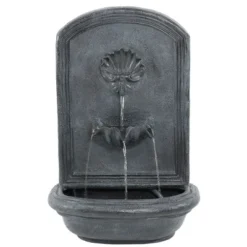 Sunnydaze Decor Sunnydaze 27"H Solar-Powered With Battery Pack Polystone Seaside Outdoor Wall-Mount Water Fountain -Sunnydaze Decor GUEST a5f550a2 8eb6 4cd8 974e 539a35b421b4