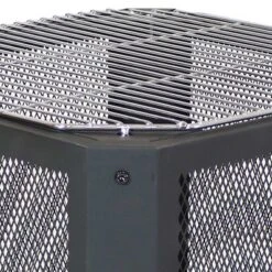 Sunnydaze Decor Sunnydaze Outdoor Camping Or Backyard Steel Square Grelha Fire Pit With Grilling Grate - 16" - Black -Sunnydaze Decor GUEST a67504f4 6a74 4d6b bbef 863decb95781