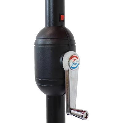 Sunnydaze Decor Sunnydaze Solar Outdoor Half Patio Umbrella With LED Lights And Crank - 9' 10 Sunnydaze Decor Sunnydaze Solar Outdoor Half Patio Umbrella With LED Lights And Crank - 9' - Image 8