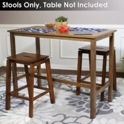 Sunnydaze Decor Sunnydaze Set Of 2 Indoor Wooden Backless Counter-Height Stools - Dark Walnut - 25" -Sunnydaze Decor GUEST a6c5281f 5b77 4b4a ad33 2c7be0445e21