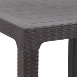 Sunnydaze Decor Sunnydaze Indoor/Outdoor Square Rattan Style Plastic Patio Dining Table - 31.5" - Brown -Sunnydaze Decor GUEST a74a9dc2 772b 45b6 b80b b9dbac0a4446