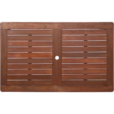 Sunnydaze Decor Sunnydaze Outdoor Meranti Wood With Teak Oil Finish Patio Family Dining Table And Chairs Set - Brown - 7pc 4 Sunnydaze Decor Sunnydaze Outdoor Meranti Wood With Teak Oil Finish Patio Family Dining Table And Chairs Set - Brown - 7pc - Image 2