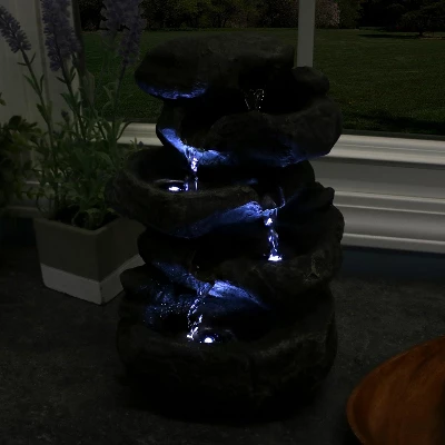 Sunnydaze Decor Sunnydaze Indoor Home Decorative Relaxing Stacked Rocks Tabletop Water Fountain With LED Lights - 10" 9 Sunnydaze Decor Sunnydaze Indoor Home Decorative Relaxing Stacked Rocks Tabletop Water Fountain With LED Lights - 10" - Image 7