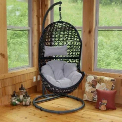Sunnydaze Decor Sunnydaze Outdoor Resin Wicker Patio Cordelia Hanging Basket Egg Chair Swing With Cushion, Headrest, And Steel Stand Set- 3pc 19 Sunnydaze Decor Sunnydaze Outdoor Resin Wicker Patio Cordelia Hanging Basket Egg Chair Swing With Cushion, Headrest, And Steel Stand Set- 3pc -Sunnydaze Decor GUEST a8ee3d6f d928 4e4e 800b 7f9d9284bd06