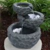 Sunnydaze Decor Sunnydaze Outdoor 3-Tier Chiseled Basin Solar Powered Water Fountain With Battery Backup And Submersible Pump - 22" -Sunnydaze Decor GUEST a90da4f0 9e84 4426 b8c6 af1cfb8fc023