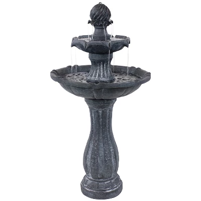 Sunnydaze Decor Sunnydaze 45" H Outdoor Arcade 2-Tier Solar Water Fountain With Battery Backup And LED Light 14 Sunnydaze Decor Sunnydaze 45" H Outdoor Arcade 2-Tier Solar Water Fountain With Battery Backup And LED Light - Image 12