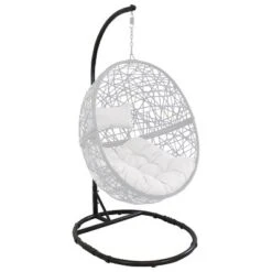 Sunnydaze Decor Sunnydaze Durable Indoor/Outdoor Egg Chair Stand With Extra-Wide Round Base, Hardware And Powder-Coated Finish - 76" H - Black -Sunnydaze Decor GUEST a9f37b0e 4fb1 4fd3 95bd 94d4336cc45f