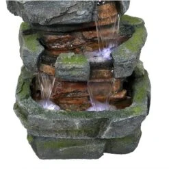 Sunnydaze Decor Sunnydaze 24"H Electric Polyresin And Fiberglass Tiered Stone Waterfall Outdoor Water Fountain With LED Lights -Sunnydaze Decor GUEST aa78bcd0 7b5b 4426 af6e d1b1ead26624