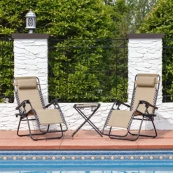 Sunnydaze Decor Sunnydaze Outdoor Fade-Resistant Zero Gravity Chairs With Patio Table, Cup Holders, And Pillows - 2-Pack 24 Sunnydaze Decor Sunnydaze Outdoor Fade-Resistant Zero Gravity Chairs With Patio Table, Cup Holders, And Pillows - 2-Pack -Sunnydaze Decor GUEST ab10fe92 f441 41d8 b4df 645bbf14f43d