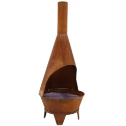 Sunnydaze Decor Sunnydaze Outdoor Backyard Patio Mexican Style Oxidized Steel Wood-Burning Fire Pit Chiminea - 6' - Rust -Sunnydaze Decor GUEST ac3ad119 89dc 484c 9fe1 a2549896ffba
