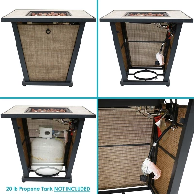 Sunnydaze Decor Sunnydaze Reykir Modern Smokeless Metal Outdoor Fire Pit With Tile Tabletop And Rafa Fabric Sides - 24" H 14 Sunnydaze Decor Sunnydaze Reykir Modern Smokeless Metal Outdoor Fire Pit With Tile Tabletop And Rafa Fabric Sides - 24" H - Image 12