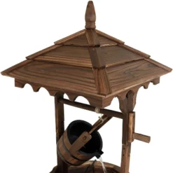 Sunnydaze Decor Sunnydaze 48"H Electric Fir Wood Old-Fashioned Wishing Well Outdoor Water Fountain -Sunnydaze Decor GUEST ad7ba6d7 f314 49fe 8efc df5791480951