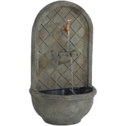 Sunnydaze Decor Sunnydaze 26"H Solar-Powered With Battery Pack Polystone Messina Outdoor Wall-Mount Water Fountain -Sunnydaze Decor GUEST ae68bb4d 4bda 41ec 9df2 f7afb7039a09
