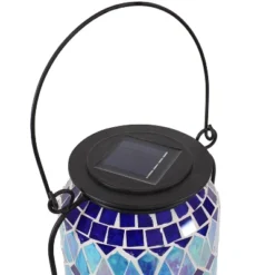 Sunnydaze Decor Sunnydaze Solar LED Outdoor Cool Blue Mosaic Lantern - 8.5" -Sunnydaze Decor GUEST af3f464a 966b 423b b18e 4c3c1aed49bc