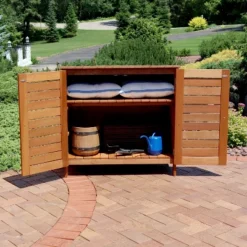 Sunnydaze Decor Sunnydaze Outdoor Meranti Wood Small Garden Storage Shed For The Patio Or Yard - 36" -Sunnydaze Decor GUEST af99a650 3a4c 4827 b2d1 27d0fbe99c56