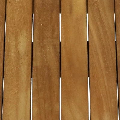 Sunnydaze Decor Sunnydaze Outdoor Solid Teak Wood With Light Stained Finish Patio Casual Dining Table - 24" - Brown 4 Sunnydaze Decor Sunnydaze Outdoor Solid Teak Wood With Light Stained Finish Patio Casual Dining Table - 24" - Brown - Image 2