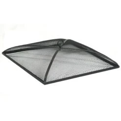 Sunnydaze Decor Sunnydaze Outdoor Heavy-Duty Steel Mesh Square Easy-Opening Camp Fire Pit Spark Screen Lid - Black -Sunnydaze Decor GUEST b047e707 9e31 496b a0f1 74fad5bdf0a5