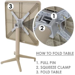 Sunnydaze Decor Sunnydaze All-Weather Commercial-Grade Bellemead Indoor/Outdoor Patio Furniture Dining Set With Square Table With Folding Top, Tan, 5pc -Sunnydaze Decor GUEST b07031a3 461f 4892 9659 121f8f0bd30c 1