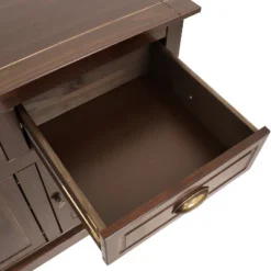 Sunnydaze Decor Sunnydaze Sideboard With 3 Drawers And 3 Doors - Solid Pine Construction - Dark Brown- 32" -Sunnydaze Decor GUEST b096c0a2 9207 4cf2 8f10 d9eff2d9a488