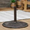 Sunnydaze Decor Sunnydaze Outdoor Heavy-Duty Cast Iron Decorative Ridged Design Round Patio Umbrella Base Stand - 22" - Bronze -Sunnydaze Decor GUEST b1c62b0c ba1d 48ef 8bc8 2a8eb98d45c2