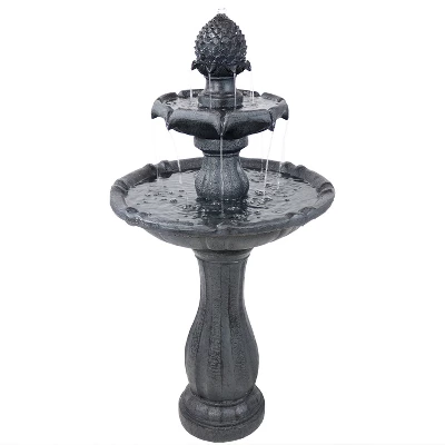 Sunnydaze Decor Sunnydaze 46" H Outdoor 2-Tier Pineapple Solar Water Fountain With Battery Backup 11 Sunnydaze Decor Sunnydaze 46" H Outdoor 2-Tier Pineapple Solar Water Fountain With Battery Backup - Image 9