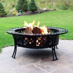 Sunnydaze Decor Sunnydaze Outdoor Camping Or Backyard Steel Diamond Weave Fire Pit Bowl With Spark Screen - 40" - Black 21 Sunnydaze Decor Sunnydaze Outdoor Camping Or Backyard Steel Diamond Weave Fire Pit Bowl With Spark Screen - 40" - Black -Sunnydaze Decor GUEST b232f744 44dc 436f 822a 471f6a08d218