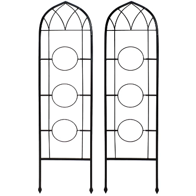 Sunnydaze Decor Sunnydaze 2-Piece Arched Climbing Plants Wall Trellis With Flower Pot Supports 10 Sunnydaze Decor Sunnydaze 2-Piece Arched Climbing Plants Wall Trellis With Flower Pot Supports - Image 8