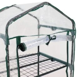 Sunnydaze Decor Sunnydaze Outdoor Portable Growing Rack 3-Tier Greenhouse With Roll-Up Door - 3 Shelves - Clear -Sunnydaze Decor GUEST b3b1313d 70da 414c b690 425b6aa00109