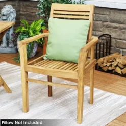 Sunnydaze Decor Sunnydaze Outdoor Solid Teak Wood With Light Stained Finish Slatted Patio Lawn Arm Chair - Light Brown -Sunnydaze Decor GUEST b3df506c 8cad 40e5 ba87 99ff2c283fd4
