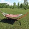 Sunnydaze Decor Sunnydaze Quilted Double Fabric 2-Person Hammock With Curved Arc Wood Stand