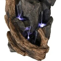 Sunnydaze Decor Sunnydaze 35"H Electric Polyresin Cascading Mountainside Outdoor Water Fountain With LED Lights -Sunnydaze Decor GUEST b46af952 295e 4159 a1c3 a94bd97a2bbf