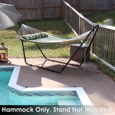 Sunnydaze Decor Sunnydaze Two-Person Quilted Fabric Hammock With Spreader Bars - 450 Lb Weight Capacity 6 Sunnydaze Decor Sunnydaze Two-Person Quilted Fabric Hammock With Spreader Bars - 450 Lb Weight Capacity - Image 4