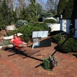 Sunnydaze Decor Sunnydaze Large Double Wide Two-Person Polyester Rope Hammock With Steel Stand - 400 Lb Weight Capacity/15' Stand - Brown -Sunnydaze Decor GUEST b6ce052b 5231 4460 b6d8 b231c274b31e