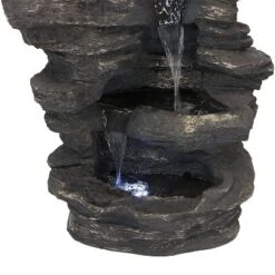 Sunnydaze Decor Sunnydaze 39"H Electric Polystone Rock Falls Waterfall Outdoor Water Fountain With LED Lights -Sunnydaze Decor GUEST b6e0a5df 5a2a 412a bebf 92bfeb9f7e4e