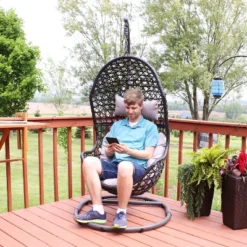 Sunnydaze Decor Sunnydaze Outdoor Resin Wicker Patio Cordelia Hanging Basket Egg Chair Swing With Cushion, Headrest, And Steel Stand Set- 3pc 23 Sunnydaze Decor Sunnydaze Outdoor Resin Wicker Patio Cordelia Hanging Basket Egg Chair Swing With Cushion, Headrest, And Steel Stand Set- 3pc -Sunnydaze Decor GUEST b76bbcdd 19c9 4ef1 91d7 f9133e06b304