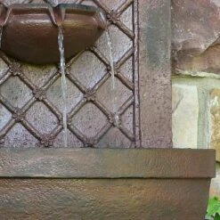 Sunnydaze Decor Sunnydaze 31"H Solar-Powered Polystone Rosette Leaf Outdoor Wall-Mount Fountain -Sunnydaze Decor GUEST b87d03a1 e85d 44e7 9507 9dc57c078a7c