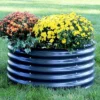 Sunnydaze Decor Sunnydaze Small, Circular Raised Garden Bed - Galvalume Steel Planter Box With Rubber Edge Trim - 17.25" H