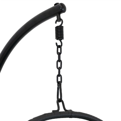 Sunnydaze Decor Sunnydaze Outdoor Resin Wicker Patio Dalia Hanging Basket Egg Chair With Cushions, Headrest, And Steel Stand Set - Teal - 3pc 6 Sunnydaze Decor Sunnydaze Outdoor Resin Wicker Patio Dalia Hanging Basket Egg Chair With Cushions, Headrest, And Steel Stand Set - Teal - 3pc - Image 4