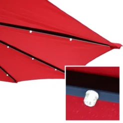 Sunnydaze Decor Sunnydaze Solar Outdoor Half Patio Umbrella With LED Lights And Crank - 9' 19 Sunnydaze Decor Sunnydaze Solar Outdoor Half Patio Umbrella With LED Lights And Crank - 9' -Sunnydaze Decor GUEST b9d924aa 2e5f 43f2 a349 84a033e9930e
