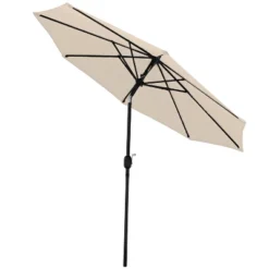 Sunnydaze Decor Sunnydaze Outdoor Aluminum Patio Table Umbrella With Polyester Canopy And Push Button Tilt And Crank - 9' -Sunnydaze Decor GUEST bbb46c49 1afa 45ea 895f 24f62106ca28