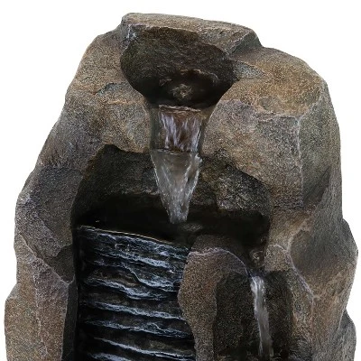 Sunnydaze Decor Sunnydaze Indoor Home Office Decorative Resin Stony Rock Waterfall Tabletop Water Fountain - 11" - Gray 4 Sunnydaze Decor Sunnydaze Indoor Home Office Decorative Resin Stony Rock Waterfall Tabletop Water Fountain - 11" - Gray - Image 2