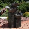Sunnydaze Decor Sunnydaze 34"H Electric Polyresin 3-Tier Burning Bowls Outdoor Water Fountain With Real Flame Torch Accents -Sunnydaze Decor GUEST bc71ed85 3155 4ae3 9112 8fdedb8b88cf