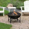 Sunnydaze Decor Sunnydaze Outdoor Camping Or Backyard Steel Contemporary Fire Pit Bowl With Handles And Spark Screen - 26" - Black -Sunnydaze Decor GUEST bd625e88 e4cb 49d4 8521 a7e8307d4eba