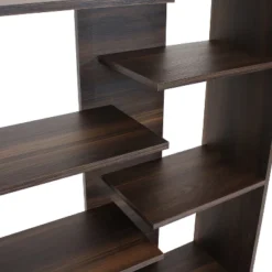 Sunnydaze Decor Sunnydaze Indoor Rosalee 9-Tier Open Bookshelf With Staggered Shelves - Coffee Brown -Sunnydaze Decor GUEST beab76a6 5db8 4916 9ff8 20a11002b760