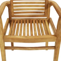 Sunnydaze Decor Sunnydaze Outdoor Solid Teak Wood With Light Stained Finish Slatted Patio Lawn Arm Chair - Light Brown -Sunnydaze Decor GUEST beff5ba2 1c84 421c b0cf 5c9587858e01