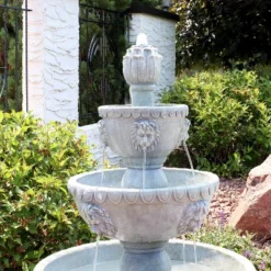 Sunnydaze Decor Sunnydaze 53"H Electric Fiberglass And Resin 4-Tier Lion Head Design Outdoor Water Fountain -Sunnydaze Decor GUEST bf19fd9e 0b76 40e3 a026 49cca8e68612