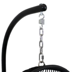 Sunnydaze Decor Sunnydaze Outdoor Resin Wicker Patio Julia Hanging Basket Egg Chair Swing With Cushions, Headrest, And Steel Stand Set - 3pc -Sunnydaze Decor GUEST bf9b3791 628e 4434 b573 ea9483dfc016